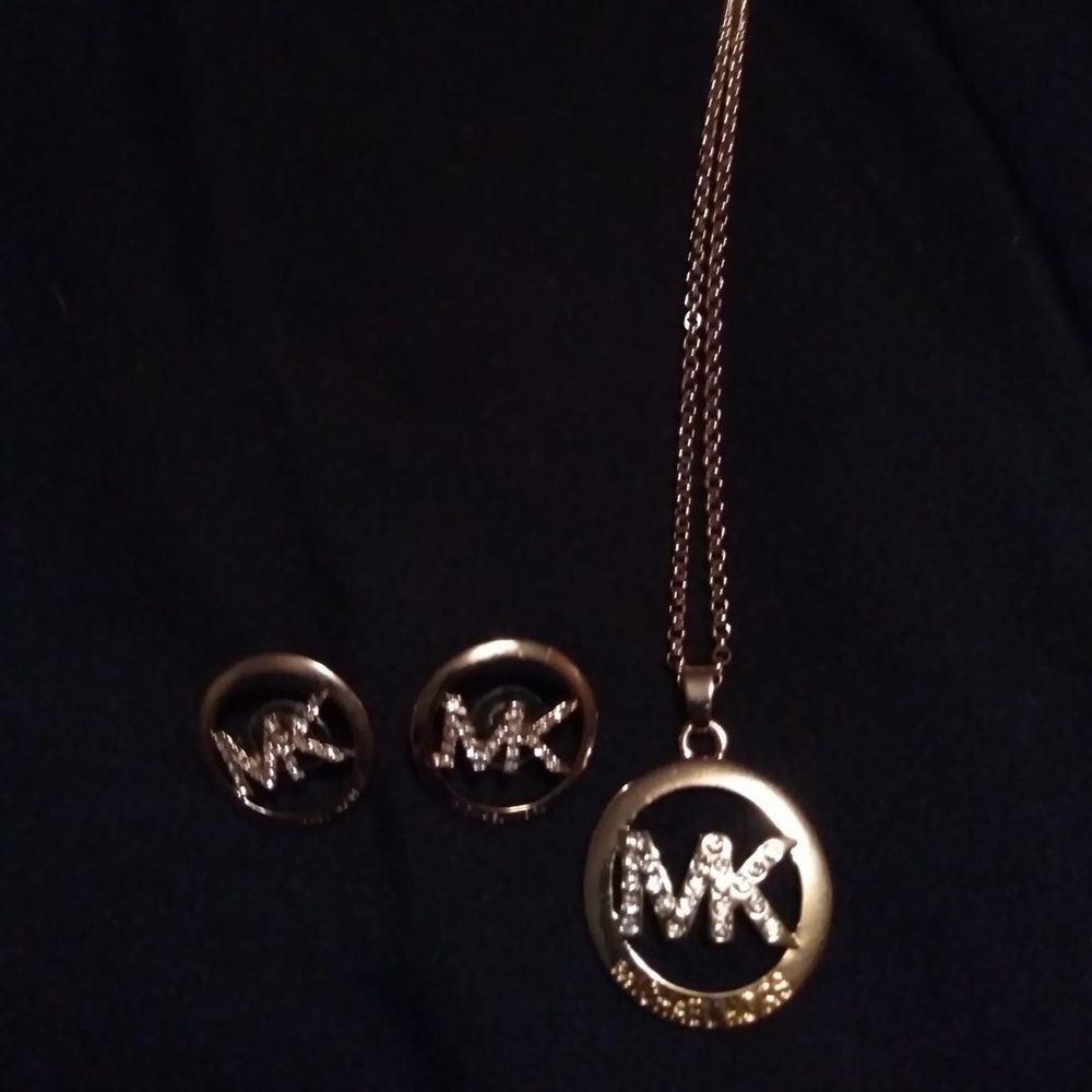 MK necklace and earrings